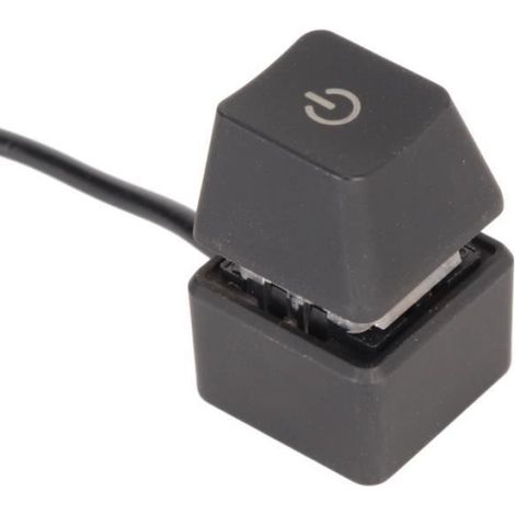 Vvikizy Interrupteur d'ordinateur de bureau Vvikizy Bouton d'alimentation du PC informatique cable Lumière bleue 2 m / 6,6 pieds (1/4)