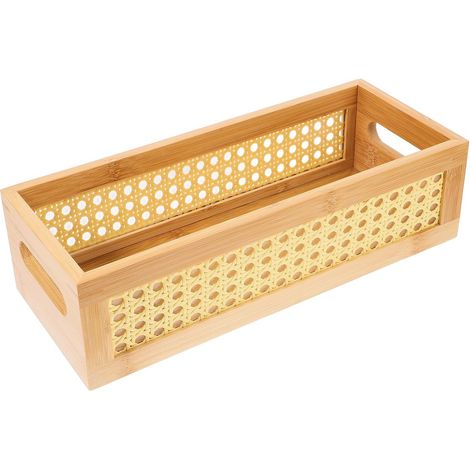 de rangement rectangulaire tissé INOOMP en tissu de bambou
