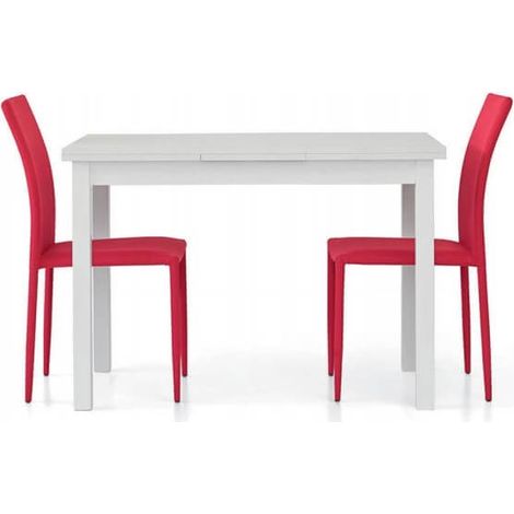 Tavolo Allungabile Moderno Bianco Frassinato Dimensione Tavoli: 140 x 85 + 2 allunghe 40 cm