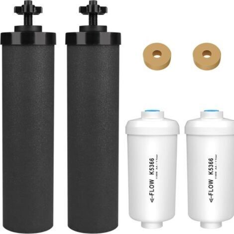 Filtre à Eau compatible avec Filtre Ber-key Purification Éléments Cartouche, D'élément Noir et de Filtre à Fluorure PF.2 Compatible avec la Collection Travelling Grand Royal Imperial Crown (4 pièces) (1/5)