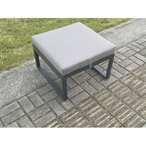 Fimous Aluminium Outdoor Garden Footstool Patio Big Stool for Balcony, Terrace,Swimming Pool Dark Grey (1/2)