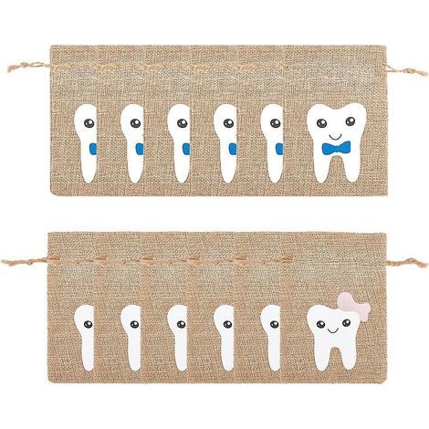 12 sacchetti per la dentizione rosa e blu per bambini e bambine, sacchetti per la dentizione, sacchetti per la dentizione, sacchetti per la dentizione, souvenir, bomboniere (1/5)