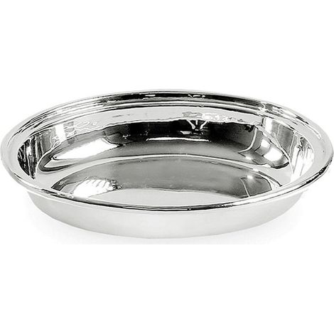 Coupe Décorative Ovale et Plat de Service en Métal Argenté pour Fruits et Bougies, 21 x 28 cm - PANGIVO (1/5)