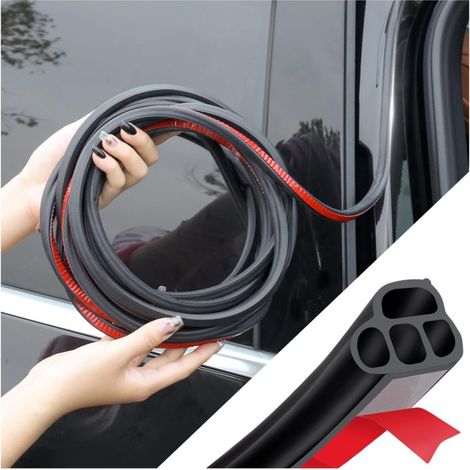 Joint d'étanchéité en caoutchouc pour portière de voiture, double couche en forme de L, joint universel pour portière, coffre et capot (5 mètres) (1/5)