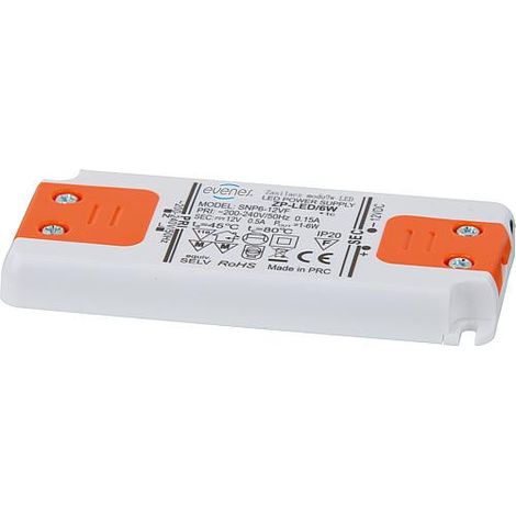transformateur pour lampe electrique LED 12V, DC, 6W, IP20 forme plate, 98x46x11mm (1/4)