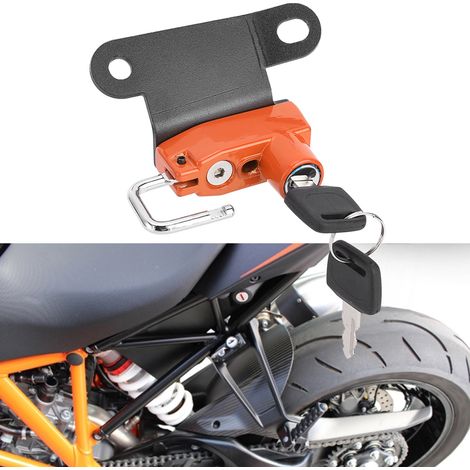 Crochet de sécurité antivol en alliage d'aluminium pour casque de moto SuperDuke R 1290 (à partir de 2014) (Orange) (1/5)