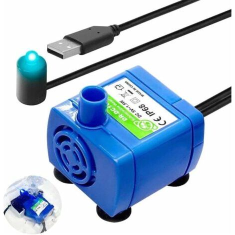 Pompe à Eau Submersible pour Animaux de Compagnie, Pompe De Fontaine à Boire pour Animaux De Compagnie, USB Port Remplacement de la Pompe pour Chat Fontaine (1/4)