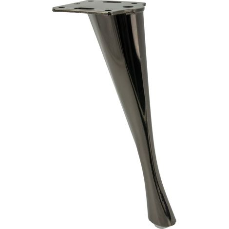 Pata de mueble en forma de pasador cromado negro, 23 cm (1/4)