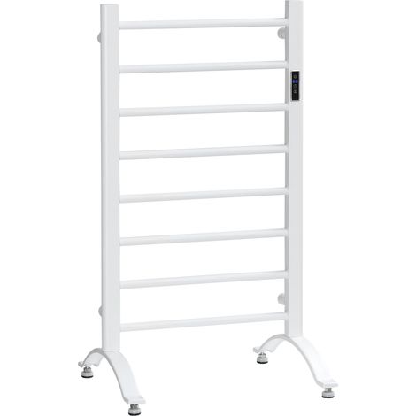 Scaldasalviette Elettrico 8 Barre 50x45x80 cm in Acciaio al Carbonio Bianco (1/5)