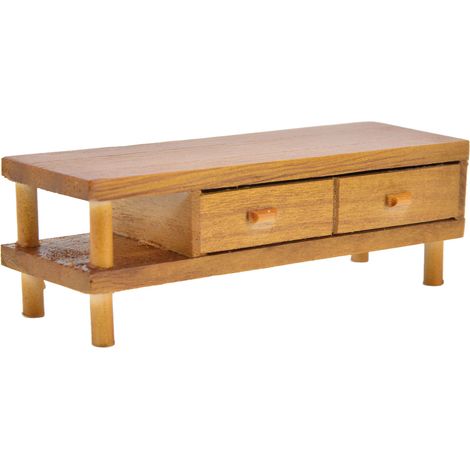 Meuble TV miniature pour maison de poupée, aspect réaliste, petit modèle léger, idéal pour la décoration ou comme cadeau. (1/5)