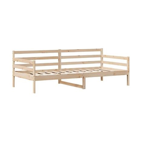 Lit de jour avec tiroirs (matelas vendu séparément), blanc, 80 × 200 cm, bois massif, rangement pratique intégré, structure en bois massif, pour chambre, décor moderne, facile à assembler