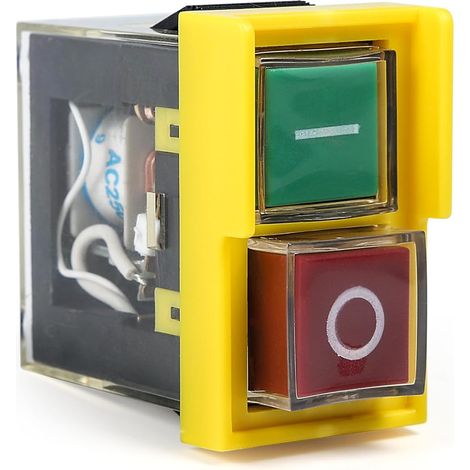KJD6 Interrupteur de sécurité 220V Interrupteur machine outil 220V Bouton marche arret 220V interrupteur etanche AC 250V 6A Bouton poussoir électromagnétique Degré de protection IP55. (1/5)
