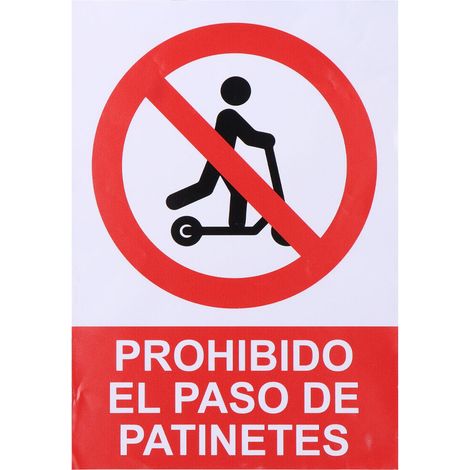 Insegna Normaluz Prohibido acceder con patinete Vinile 21 x 30 cm