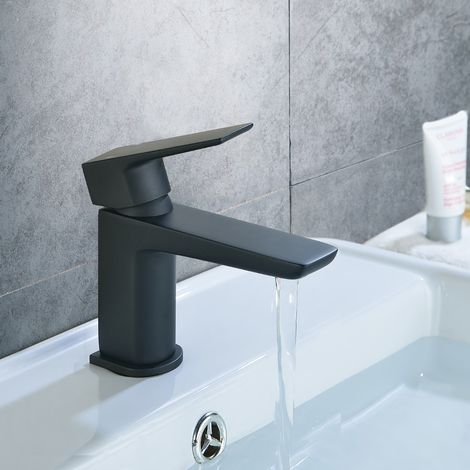 Astra Modern Matte Black Cloakroom Basin Single Lever Tap (1/5)