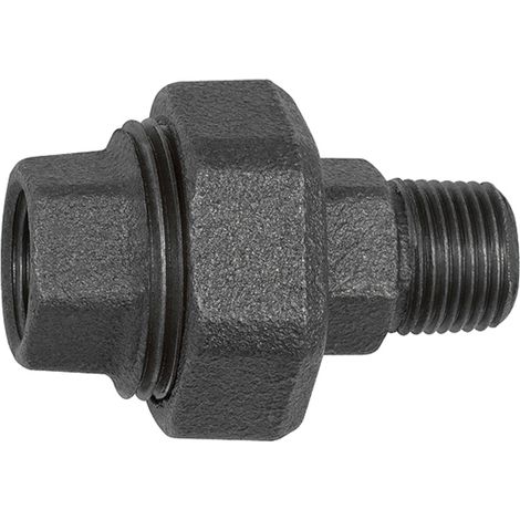 Riegler Verschraubung 341, konisch dicht., R 3/4, Rp 3/4, Temperg. schw. (1/2)