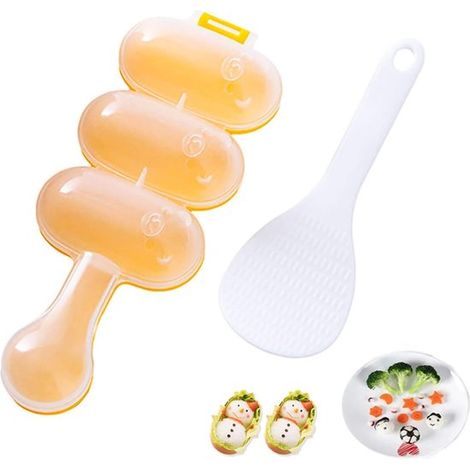 Reisbällchen Set mit Mini Löffel Sushi Platte mit Griff, DIY Shake Maker, Klebreisform für Kinder und die ganze Familie (1/4)