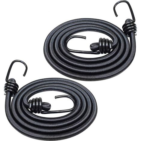 Lot de 2 sangles élastiques robustes avec crochets pour voiture, caravane, camping, moto