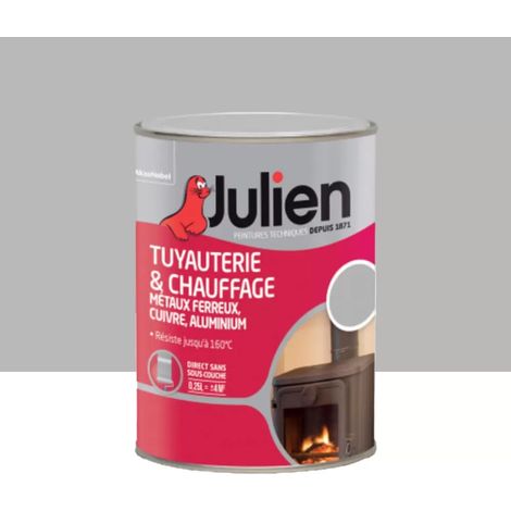 Peinture Tuyauterie & chauffage Julien Satin Aluminium 0,25 L (1/2)