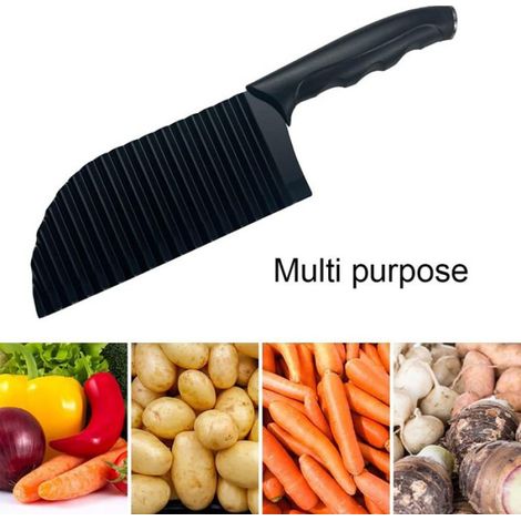 Coupe-Pommes de Terre Ondulé - Lame en Acier Inoxydable - Pour Frites et Légumes - 29,5 x 7 cm - 1 Pièce (1/5)
