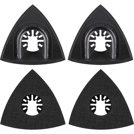 4Pcs Delta Patin de Ponçage 80mm Multi-outil Accessoires pour Patin de Fixation, Lame à Multi Outil, Accessoires Outil Oscillant pour Worx Mikita Dewalt Power Tool, Worx Tool, Bosch Multi Outil (1/5)