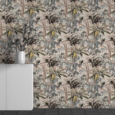 Papier peint panoramique - Motif Feuilles tropicales - 130 cm x 81 cm (1/3)