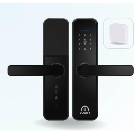 Pack serrure connectée LOCKY-1 à code, badge et bluetooth + Passerelle WIFI