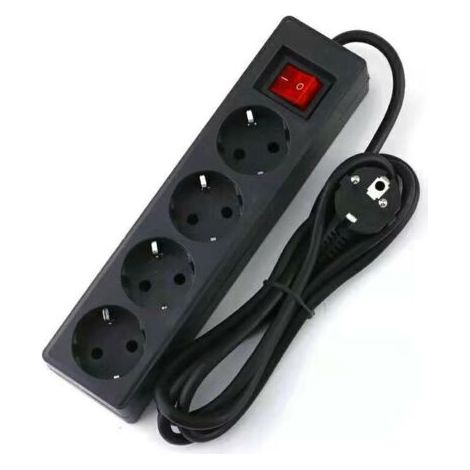 Multiprise 4 prises 16A 2P avec interrupteur – Rallonge 3M 250V – Cuivre pur – PVC – 1800W – Pour espaces confinés (1/3)