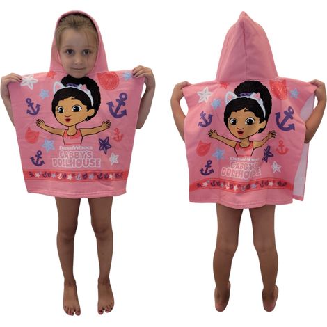 PONCHO DE TOALLA CON DISEÑO DE GABI PARA NIÑOS (1/5)