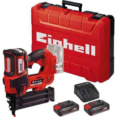 Einhell Power X-Change 18v Cordless Nailer Nail Gun + x2 2.5AH Kit + Case
