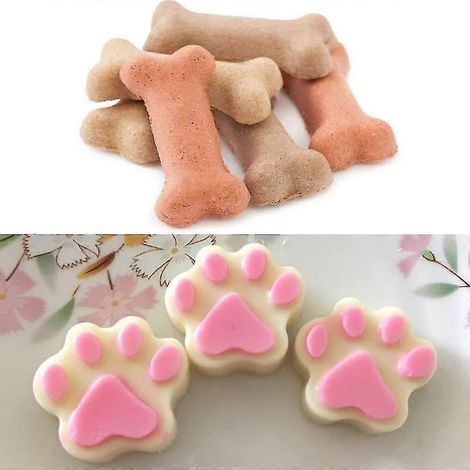 Ensemble de 3 moules en silicone, formes de patte de chiot et d'os, moules à glace réutilisables (1/4)