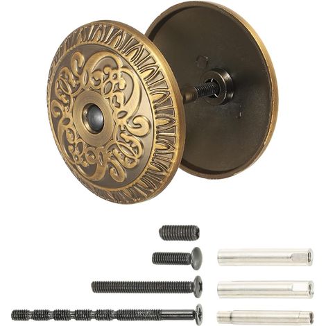 Türloch-Abdeckplatte (50 mm) — Runde Lochabdeckung aus Zinklegierung im Vintage-Stil für Knauf/Riegel Passend für Türen mit einer Dicke von 30 mm bis 120 mm Entwickelt zum dekorativen Füllen und Repar (1/5)