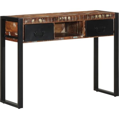 Table console-Table d'entrée multicolore 100x35x75 cm bois massif récupération 855618 (1/5)