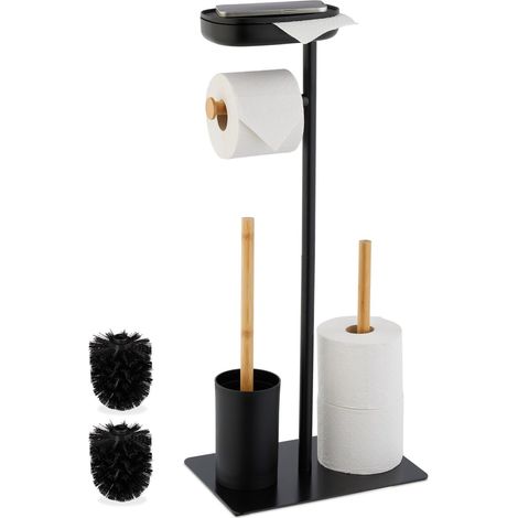 Sedia da WC con ripiano in bambù e ferro (1/5)