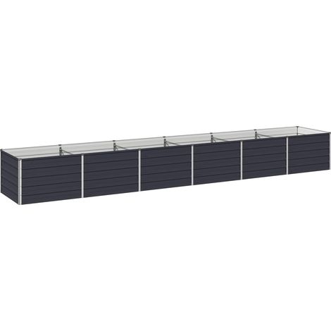 Cama de Jardín Elevada Gris antracita 480 x 80 x 55 cm vidaXL