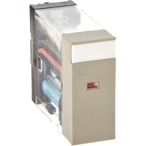 Relè Verticale 2 Contatti in scambio 5 A/250 V ca terminali a innesto, LED e pulsante di prova bloccabile