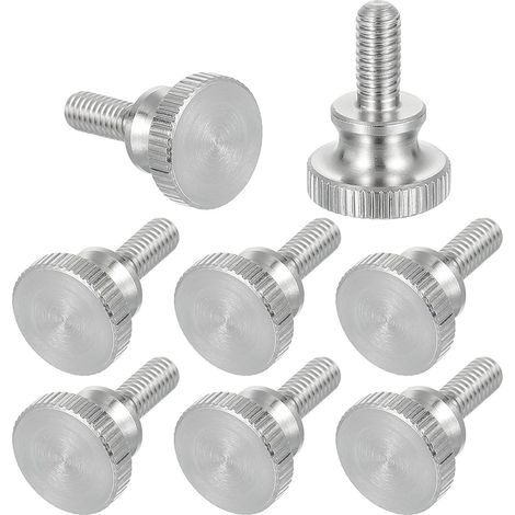 Lot de 8 vis moletées M5 x 10 mm, vis moletées à tête diamant en acier inoxydable 304, boulons à tête moletée métriques avec boutons de préhension (1/5)