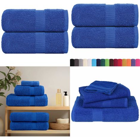 vidaXL Serviettes de visage 2 pcs bleu 30x30 cm 360 g/m² 100% coton