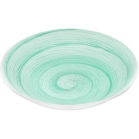 Handbemalter tiefen Teller in aquamarine Ø 23,5 cm