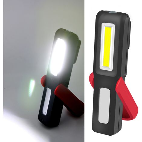 Lampe de travail rechargeable USB à LED COB avec base magnétique, lampe torche portable, veilleuse, crochet de suspension pour l'extérieur, lampe de camping (1/5)