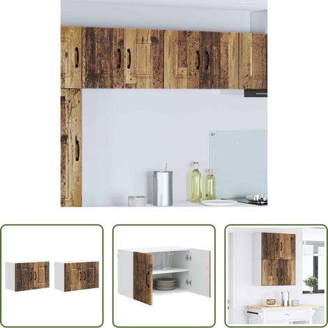 vidaXL Küchenwandschrank - Küchenschrank mit Speicher Kalmar 2 pcs Altholz 60 x 31 x 40 cm (1/5)