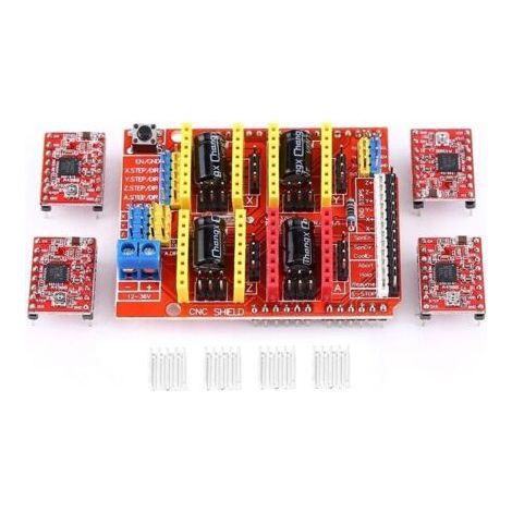 Carte d'extension de bouclier CNC 4 pièces A4988 pilote de moteur pas à pas pour imprimante 3D graveur (1/5)