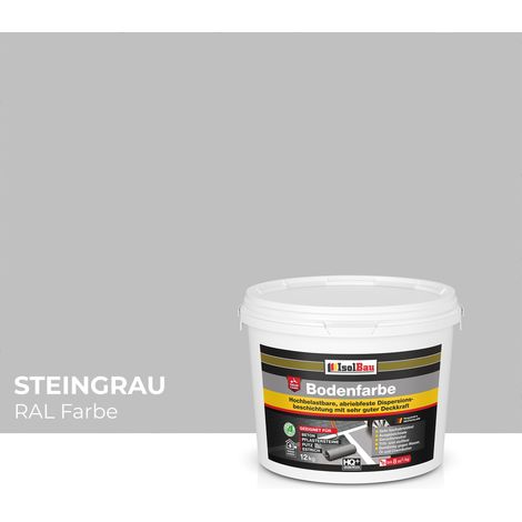 Vernice stradale IsolBau per calcestruzzo, colore grigio pietra, 12 kg. (1/5)