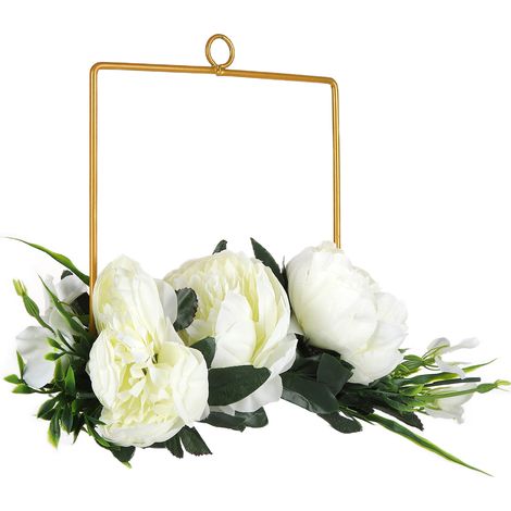 Künstlicher Metallblumenkranz, Hochzeitsblumenkranz, künstliche Blumendekoration für Hochzeiten und Jubiläumsfeiern (1/5)