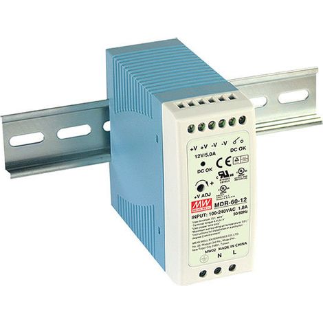 MEAN WELL MDR-60-12 ALIMENTATION RAIL DIN 12 V/DC 5 A 60 W NBR. DE SORTIES:1 X CONTENU 1 PC(S)