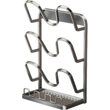 Porte Couvercle Cuisine, Support Couvercle Casserole, Support De Rangement Pour Couvercles De Casseroles De Cuisine (Gris, Double épaisseur) (1/5)