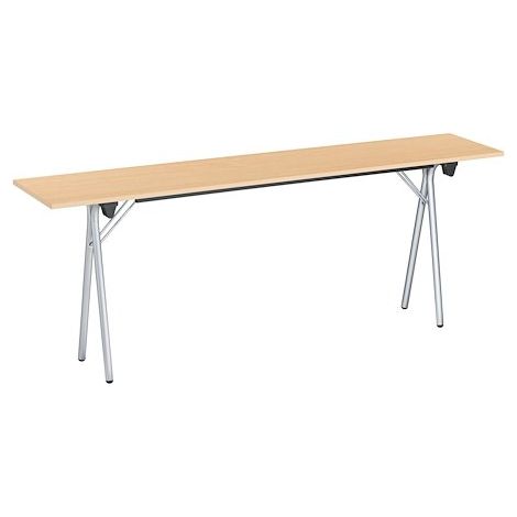 Table de formation pliante plateau hêtre L 200 x P 40 cm - piétement aluminium - Maxiburo