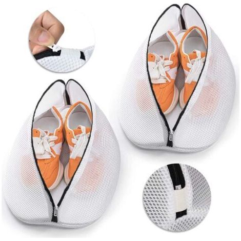 Sac de lavage de chaussures 2 pièces, lavage de chaussures en machine à laver, sac de rangement de chaussures en maille à linge, protégez vos chaussures des dommages