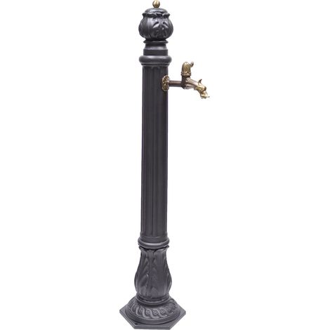 Fontana a colonna Diana in ghisa per casa giardino con rubinetto cod. 147 in ottone brunito (1/3)