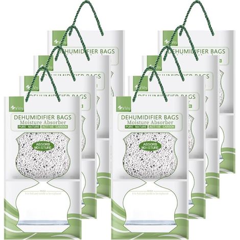 Sachet Anti Humidité Suspendu,Absorbeur moisissure Compatibilité Universelle,Desumificateur d pour La Cuisine/Salle de Bain/Armoire/Voiture(Vert) (1/5)