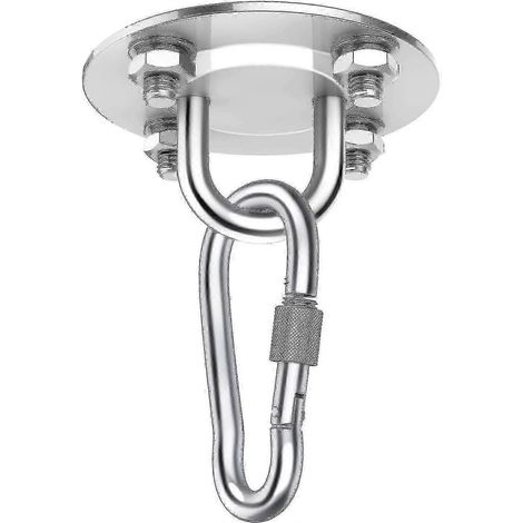 Crochet de plafond pour chaise suspendue, support en acier inoxydable de qualité supérieure jusqu'à 400 kg pour chaise suspendue, hamac, sac de frappe, sangle d'entraînement, tapis de yoga, auvent, ni (1/5)